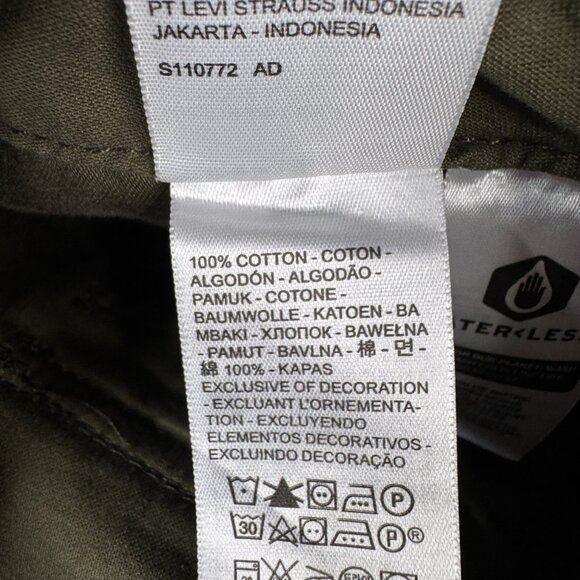 Levis Pants Womens 31 Khaki Green Ribcage Straight Utility Wide-Leg High Rise - Picture 13 of 15